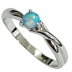 10月の誕生石オパール 指輪 Opal Ring レディース 日本製 ロジウムコーティング ブルー 大人 綺麗 上品
