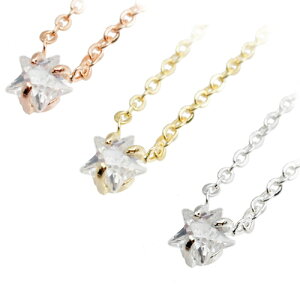 ネックレス レディース スター星型ジルコニアのシンプルな王道スタイル プチペンダント シルバー ゴールド メール便 送料無料 プチプラ プレゼント 春夏秋冬 大人気 あす楽