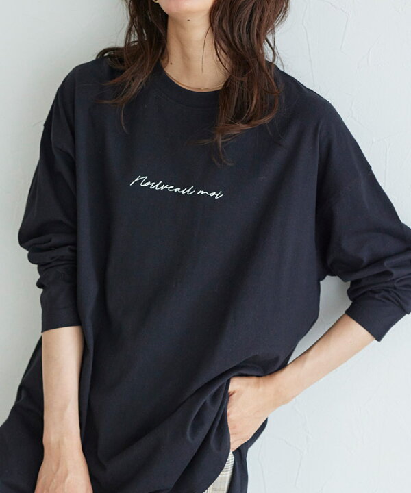 楽天市場 オーガニックコットンロゴロンt オーガニック ロンt ロゴt 長袖tシャツ 長袖カットソー レディース Tシャツ 長袖 綿 コットン 綿100 黒 白 ピエロ Pierrot Md Pierrot ピエロ