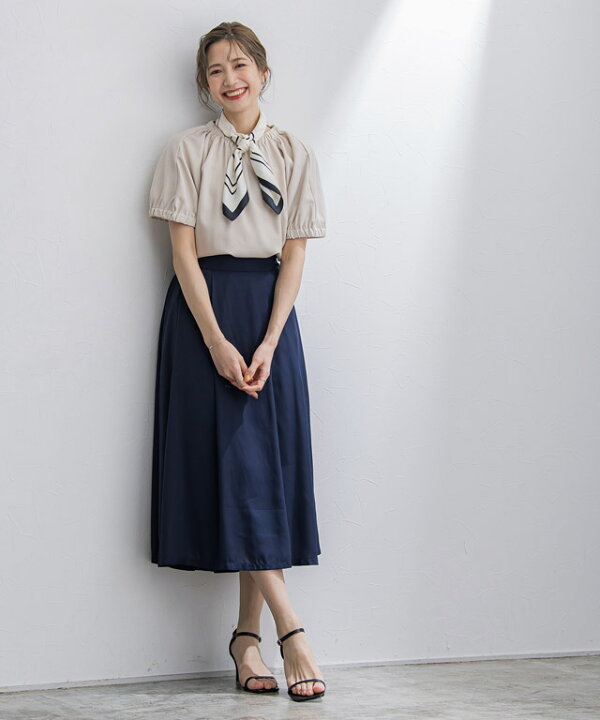 楽天市場】スカート 裏地付きシフォンフレアスカート ☆ ロング  