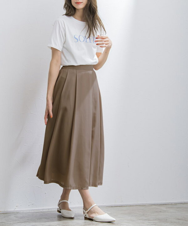 楽天市場】スカート 裏地付きシフォンフレアスカート ☆ ロング 