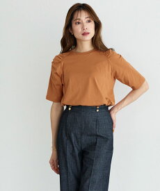 【3/10〜全品10％OFFクーポン】【半額！】【返品交換不可】汗じみ防止シャーリングデザインTシャツ ☆ Tシャツ 汗ジミ防止 汗じみ防止 シャーリング 清涼感 綿100％ コットン100％ フェミニン きれいめ レディース ピエロ 【Pierrot】