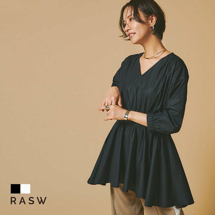 楽天市場】[RASW]【送料無料】ウエストギャザーチュニック ☆ ブラウス 