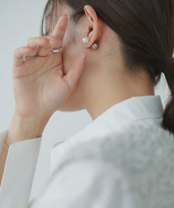 楽天市場】2wayメタルキャッチピアス ☆ ピアス 2way シンプル パール 