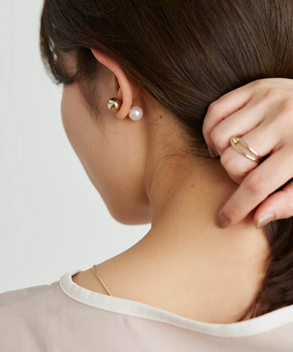 楽天市場】2wayメタルキャッチピアス ☆ ピアス 2way シンプル パール 