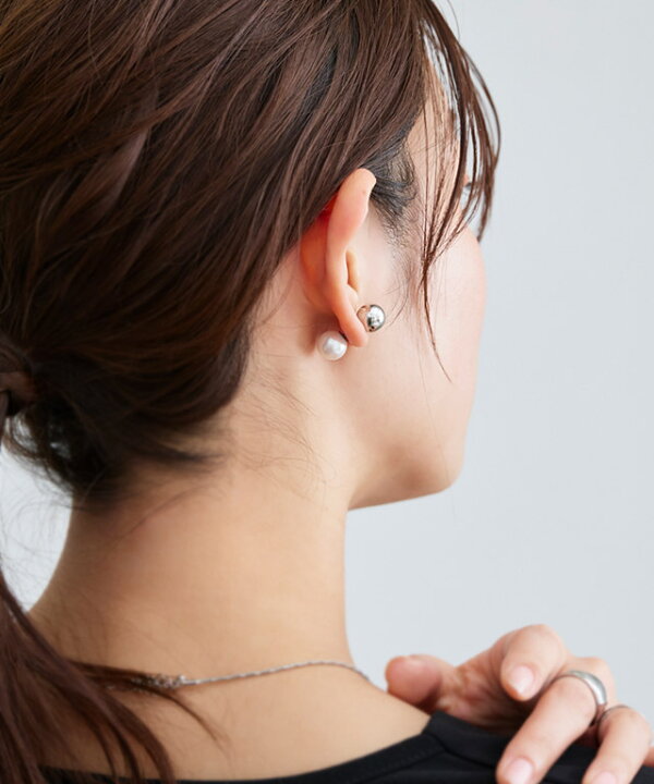 楽天市場】2wayメタルキャッチピアス ☆ ピアス 2way シンプル パール 