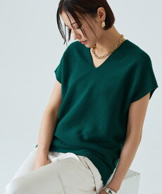 [RASW]綿混Vネックフレンチニット ☆ ニット フレンチスリーブ Vネック 綿混 サマーニット レディース ピエロ 【Pierrot】 送料無料