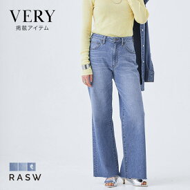 【VERY掲載】【送料無料】[RASW]2typeストレートデニムパンツ ☆ デニム パンツ ストレート ダメージデニム ウォッシュ加工 ゆるシルエット ピエロ