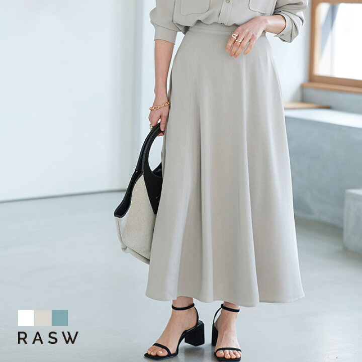 楽天市場】【送料無料】【RASW】リネンライクフレアスカート  