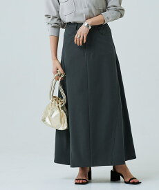 ≪最終SALE！≫[RASW]切り替えフレアロングスカート ☆ スカート ロング フレア 切り替え ロンスカ レーヨン混 落ち感 光沢 上品 きれいめ オフィス レディース ピエロ