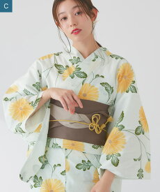 【夏SALE】≪当日発送≫帯セット麻混浴衣 ☆ 浴衣 帯セット 麻混 通気性 吸水性 浴衣セット ニュアンスカラー トレンドライク 半巾帯 レディース ピエロ 送料無料