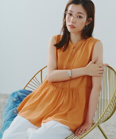【3/10〜全品10％OFFクーポン】≪アウトレット≫【返品不可】楊柳ペプラムブラウス ☆ ブラウス ペプラム 楊柳素材 シボ感 清涼感 透け感 ウエスト切り替え シェルボタン トレンドライク ピエロ 【Pierrot】