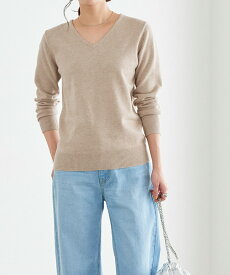 ニット プレミアムカシミヤタッチニット ☆ もっちり セーター レディース カシミヤタッチ カシミヤ Vネック 長袖 きれいめ オフィス 【Pierrot】 oc_t ピエロ 送料無料
