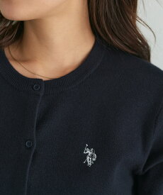 【全品10％OFFクーポン！】≪当日発送≫ U.S.POLO ASSN. ニットカーディガン ☆ U.S.POLO ASSN. カーディガン レディース ニット 刺繍 ワンポイント ゆとり ボリューム袖 女性らしさ シンプル もちっと感 ピエロ Pierrot 送料無料