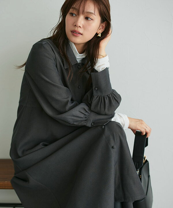 楽天市場】【決算SALE！】【送料無料】襟付きクルミボタンフレア  