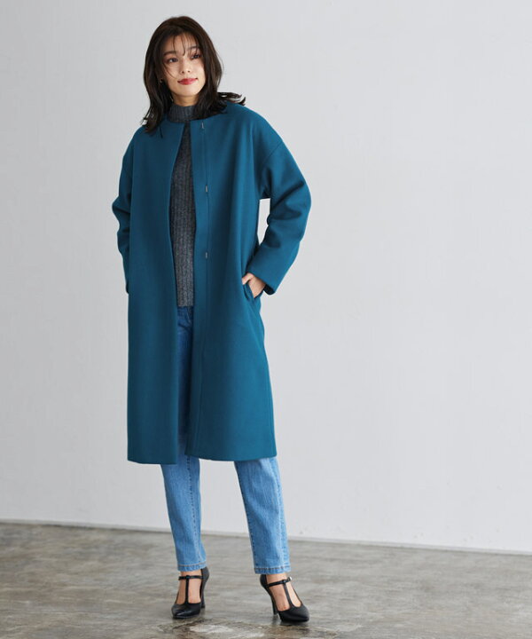 楽天市場】【送料無料】メルトンノーカラーコート ☆ コート  