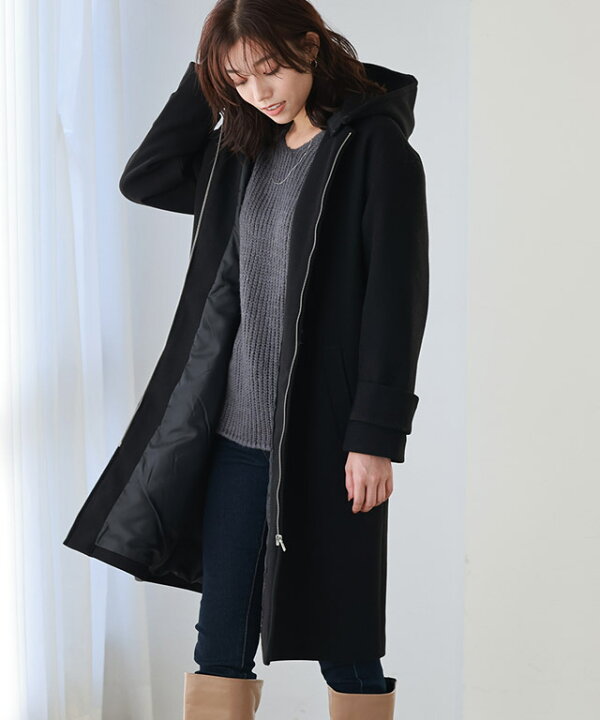楽天市場】【送料無料】メルトンフード付きコート ☆ コート  