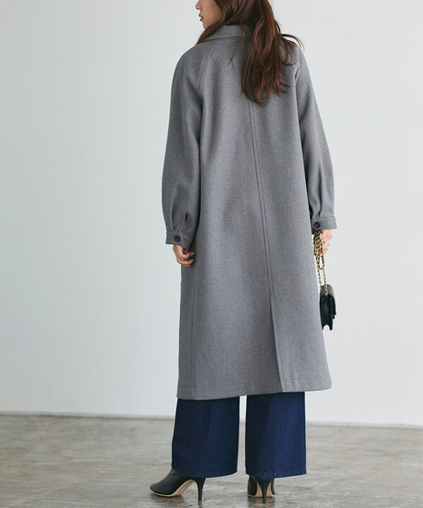 Louere 2wayステンカラーロングコート （ダークグレー） Louere 2way 