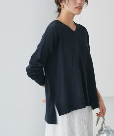 【全品10％OFFクーポン！】【スーパーSALE★2,490円！】ネックが選べるコットンミックスオーバーニット ☆ ニット レディース トップス 春 綿混 洗える 通年OK Vネック ボートネック オーバーシルエット ピエロ 【Pierrot】 送料無料