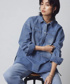 【3/10〜全品10％OFFクーポン】[RASW]デニムプルオーバーシャツ ☆ シャツ デニム プルオーバー ボタン サイドスリット 長袖 ピエロ 送料無料