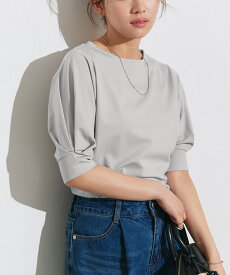 接触冷感 パフスリーブTシャツ ☆ カットソー Tシャツ 接触冷感 吸水速乾 UVカット トップス パフスリーブ ブラウス風 通勤 レディース ピエロ 【Pierrot】