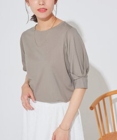 接触冷感 パフスリーブTシャツ ☆ カットソー Tシャツ 接触冷感 吸水速乾 UVカット トップス パフスリーブ ブラウス風 通勤 レディース ピエロ 【Pierrot】