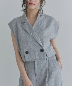 【MAX15％OFFクーポン】[ECLAM] サマーツイードショートジャケット ☆ ジャケット サマーツイード ショート丈 テーラード ノースリーブ ECLAM クラム ピエロ 送料無料