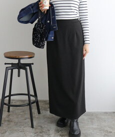 【MAX15％OFFクーポン】【半額！】【返品交換不可】スーパーストレッチIラインスカート ☆ スカート ストレッチ Iライン ウエストゴム ロング丈 ポケット付き きれいめ カジュアル 通勤 オフィス 着痩せ 体型カバー ピエロ 【Pierrot】