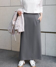 ≪最終SALE！≫スーパーストレッチIラインスカート ☆ スカート ストレッチ Iライン ウエストゴム ロング丈 ポケット付き きれいめ カジュアル 通勤 オフィス 着痩せ 体型カバー ピエロ 【Pierrot】 送料無料