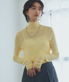 【春ニットフェア】[RASW]シアーリブハイネックニット ☆ ニット シアー ハイネック リブニット ベーシック レイヤード 透け感 ピエロ 【Pierrot】 送料無料