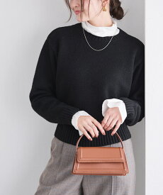 【MAX15％OFFクーポン】【木村えりなさんYouTube紹介アイテム】ネックが選べる無地ラメクロップド丈ニット ☆ ニット ラメ クルーネック Vネック クロップド丈 華やか 無地 シンプル ピエロ