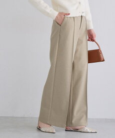 カット起毛ピンタックワイドパンツ ☆ ワイドパンツ レディース あったか カット起毛 ピンタック きれいめ オフィス 通勤 レーヨン混 伸縮性 布帛見え ピエロ 送料無料