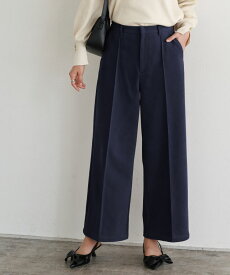 【全品10％OFFクーポン！】カット起毛ピンタックワイドパンツ ☆ ワイドパンツ レディース あったか カット起毛 ピンタック きれいめ オフィス 通勤 レーヨン混 伸縮性 布帛見え ピエロ 送料無料