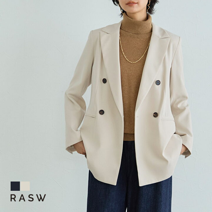 楽天市場】[RASW]ダブルブレストテーラードジャケット ☆ ダブル 