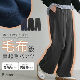 【全品10%OFFクーポン】裏起毛 美脚 パンツ ☆ パンツ レディース 秋冬 ストレッチ ワイドパンツ あったか ゆったり ルーズ 防寒 体型カバー イージーパンツ 高身長 低身長 暖パン 黒 きれい見え 毛布 ピエロ 送料無料