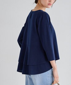 【全品10％OFFクーポン！】【スーパーSALE★2,240円！】ブラウス バックフレアデザインTブラウス きれいめ シャツ カットソー 7分袖 バックフレア フリル 長袖 オケージョン オフィス レディース ピエロ 【Pierrot】 送料無料