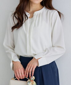 【全品20％OFFクーポン】【スーパーSALE★2,240円！】ブラウス 2wayネックデザインTブラウス ☆ 2way ネックデザイン Tブラウス カットジョーゼット きれいめ オフィス 通勤 着回し 伸縮性 ピエロ 【Pierrot】 送料無料