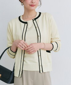 【全品20％OFFクーポン】≪新色！≫アンサンブルニット ☆ ニット アンサンブル カーディガン ゴールドボタン 天竺編み ゴールドボタン きれいめ オフィス 通勤 オフィスカジュアル ピエロ 送料無料