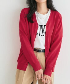 【春ニットフェア】【接触冷感/UV/ウォッシャブル】Vネックカーディガン ☆ 伸縮性 スタイルアップ ゆとり 光沢 ライン 拾いにくい 温度 調整 ピエロ【Pierrot】 送料無料