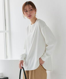 【全品20％OFFクーポン】【スーパーSALE★2,690円！】【イージーケア】ジョーゼットTブラウス ☆ シンプル 上品 ドレープ 万能 シワ なりにくい サイドスリット こなれ感 ピエロ【Pierrot】 送料無料