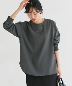 【イージーケア】ジョーゼットTブラウス ☆ シンプル 上品 ドレープ 万能 シワ なりにくい サイドスリット こなれ感 ピエロ【Pierrot】 送料無料