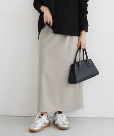 ストレスフリーな着心地ストレッチIラインスカート ☆ ストレッチ 光沢感 高見え スタイルアップ 大人 カジュアル ウエスト ゴム マタニティ 妊婦服 産前産後兼用 ピエロ 送料無料 【Pierrot】