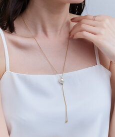 【ラスト全品10％OFFクーポン】2wayBigパールタイネックレス ☆ 高見え ゴールド 大きめ パール スライダー パーツ 2way ネックレス ピエロ［Pierrot］【返品・交換不可】