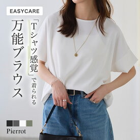 【MAX15%OFFクーポン】【新カラー発売】【一部予約】イージーケア　ジョーゼットドルマンTブラウス ☆ シワ なりにくい ゆったり リラックス 体型カバー マタニティ対応 ドルマン レディース ドルマンスリーブ イージーケア きれいめ ピエロ【Pierrot】送料無料《当日発送》