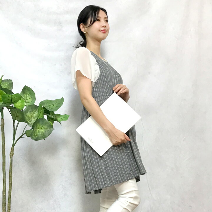 楽天市場 エプロン プリーツ シンプル お洒落 可愛い かわいい 軽い 春 夏 チュニック かぶる 袖なし レディース 女性 大人 主婦 おしゃれ プレゼント ギフト メール便送料無料 Ny Cofuri コフリ