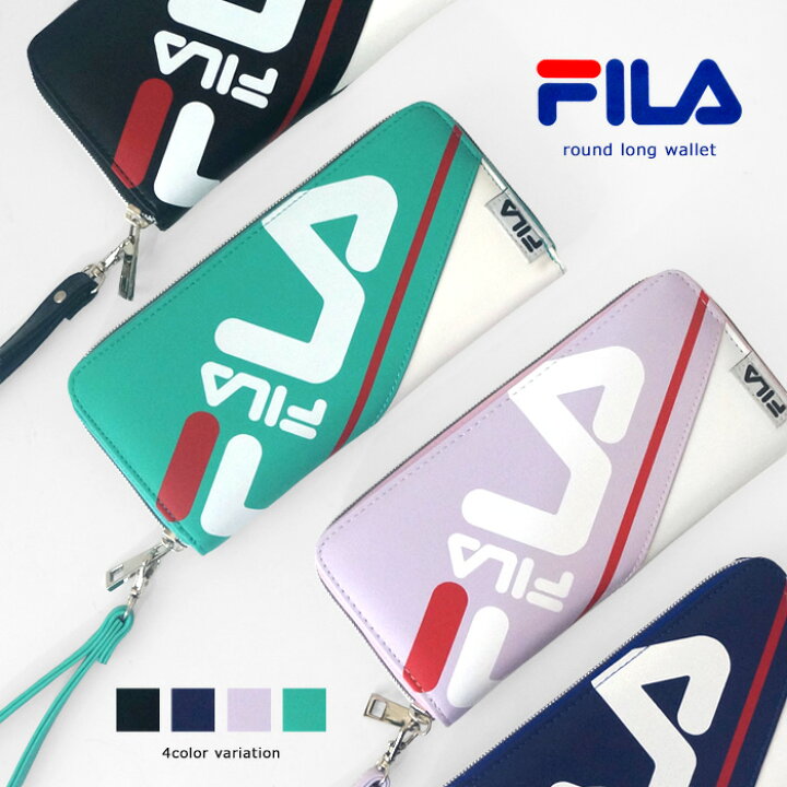 楽天市場 Fila フィラ アレンジ ロゴ ラウンド 長財布 合皮 ストラップ付き かわいい おしゃれ メール便送料込み Ke Cofuri コフリ