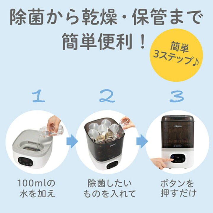 楽天市場】哺乳びんスチーム除菌・乾燥器 ポチット(POCHItto)|0ヵ月 