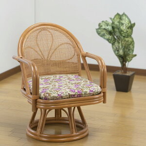 【クーポンで200円OFF★10/27 9:59まで】東京ラタン 天然籐肘付き回転チェア メーカー直送品 ファミリーライフ 天然籐肘付き回転チェア ミドルタイプ 籐の編み込みが涼しげな空間を演出 ファ