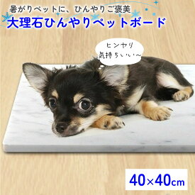 【大切なワンちゃんを熱から避ける】大理石ひんやりボード ペット ひんやり 大理石マット 天然大理石 冷却タイル（40×40cm）送料無料 (ベッド シート プレート 冷やす 犬 いぬ 猫 ねこ 熱中症 暑さ対策 クール 冷却 節電 プレゼント エム・ジー関ケ原 地域産品)