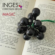 12115H107[110034-1]ドイツ INGE-GLAS MAGIC ブラックベリーボールガラスオーナメント ブラック 1セット1…
